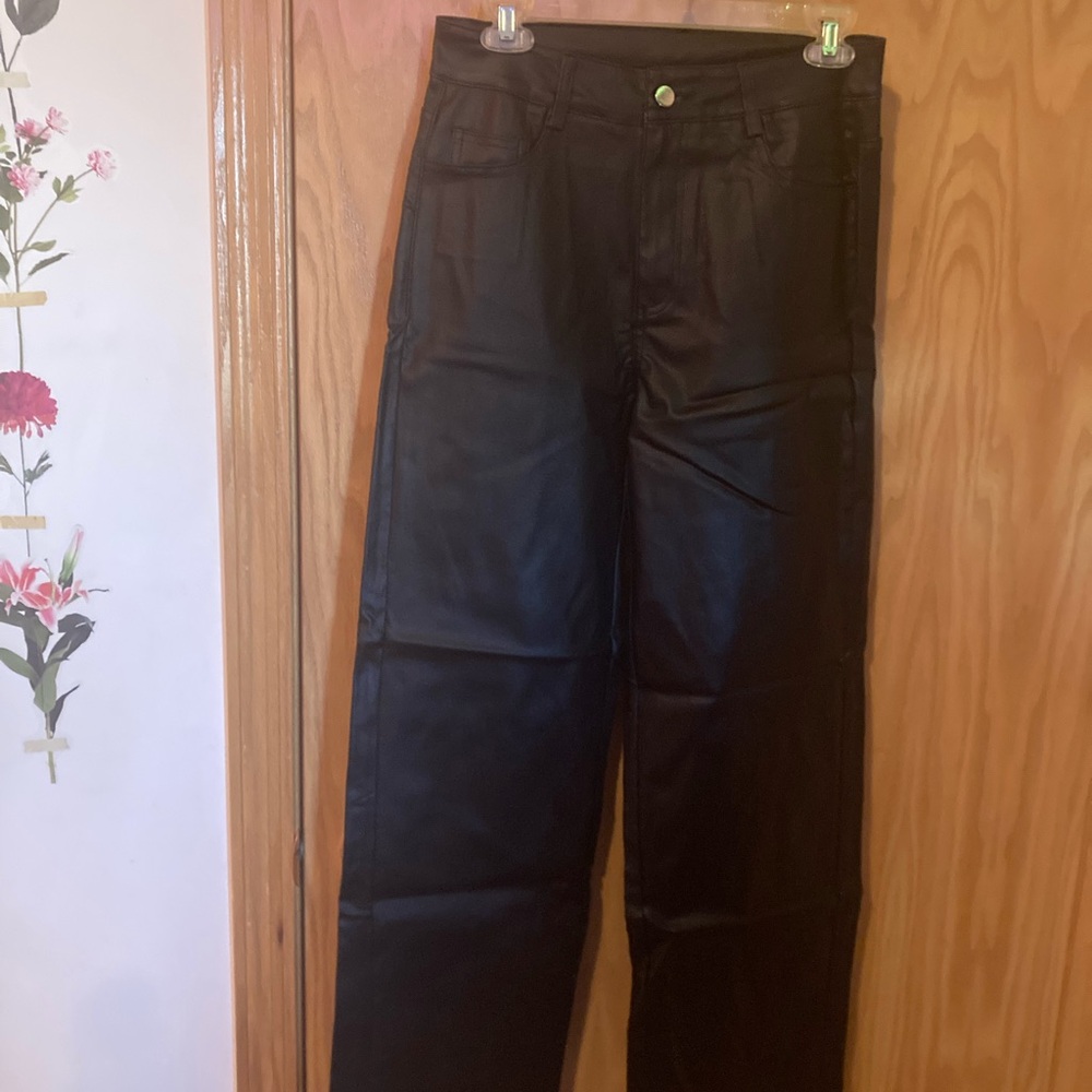 Black Leather Women's Pants